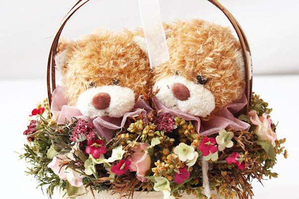 (HCM) Ý nghĩa với Giỏ hoa gấu bông tại Midori Shop