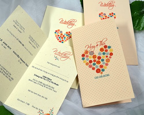 Combo 100 thiệp cưới thiết kế + 1 khung tranh ký tên ngày cưới handmade