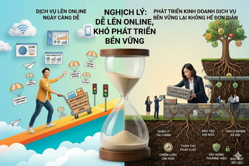 Dịch vụ lên online dễ, vì sao phát triển lại khó?