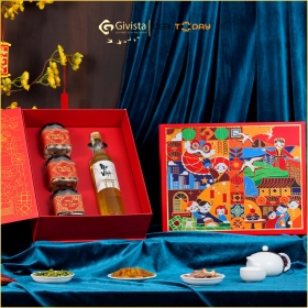 e-Voucher hộp quà Tết Quý 2026 - Combo 3 hũ đặc sản và rượu mơ - Phiên bản nam châm cao cấp