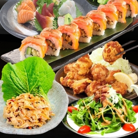Lá Phong Sushi House - Mua 4 tặng 1 Dinner Set Oishii A hoặc Set Oishii B 6 món