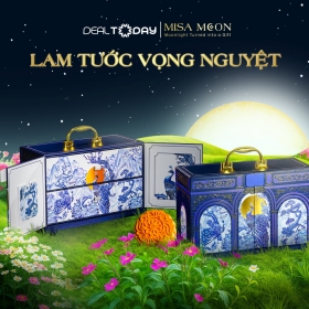e-Voucher - Bánh Trung thu Misa Moon Giftbox Lam Tước Vọng Nguyệt - Hộp combo 6 bánh cao cấp 150g