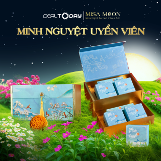 e-Voucher - Bánh Trung thu Misa Moon Giftbox Minh Nguyệt Uyển Viên hộp combo 4 bánh 150g và trà lài