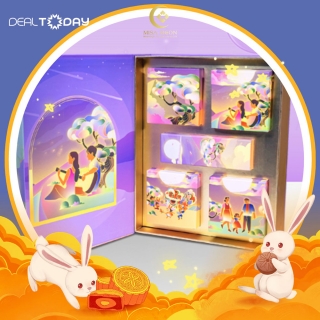 e-Voucher - Bánh Trung thu Misa Moon Giftbox Eternal Moonlove - Hộp combo 4 bánh cao cấp 150g và trà lài