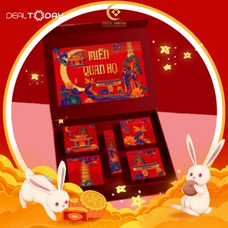 e-Voucher - Bánh Trung thu Misa Moon Giftbox Miền Quan Họ - Hộp combo 4 bánh cao cấp 120g và Trà lài