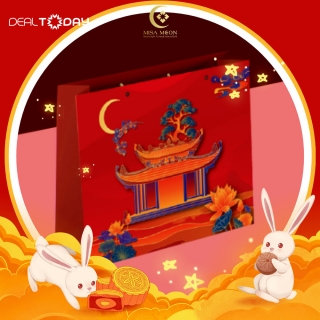 e-Voucher - Bánh Trung thu Misa Moon Giftbox Miền Quan Họ - Hộp combo 4 bánh cao cấp 150g và trà lài