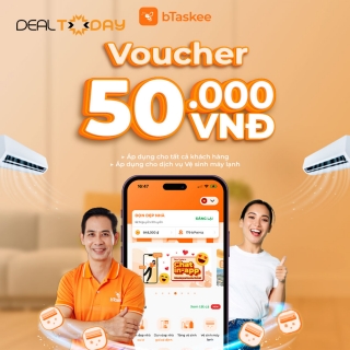 bTaskee - e-Coupon giảm 50% tối đa 50.000đ cho dịch vụ Vệ sinh Máy lạnh