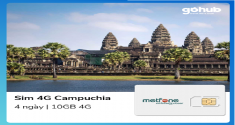 Sim du lịch Campuchia 4 ngày 10GB