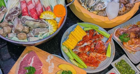 Buffet nướng Hàn Quốc bò Mỹ, hải sản cao cấp menu 349K tại Queen BBQ