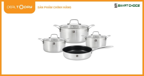 Bộ nồi Inox liền khối bộ 4 BN004