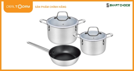 Bộ nồi Inox liền khối bộ 3 BN003