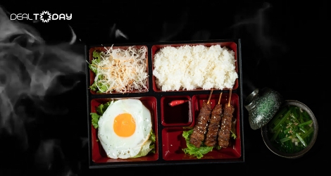 Set ăn cơm bento thịt xiên nướng cho 01 người tại Hệ thống Miyen Matsuri Japanese Cuisine