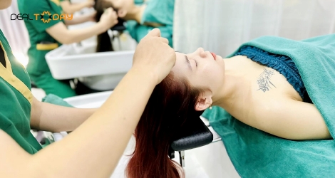Gói an thần - Massage cổ vai gáy kết hợp gội đầu dưỡng sinh thư giãn vùng đầu tại Hệ thống Hi Spa