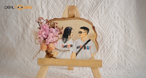 Voucher quà tặng Set tranh gỗ vẽ tay mini tại VUTT DECOR