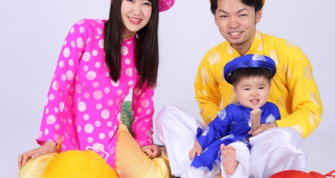 Chụp ảnh áo dài gia đình tại Fuji Studio 27 Mai Hắc Đế