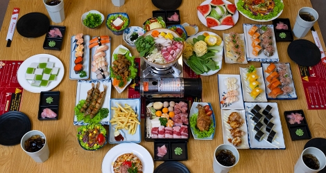 Buffet Sushi Sashimi & Hotpot Kunimoto Menu 399k hơn 70 món cao cấp - Free quầy Line tráng miệng