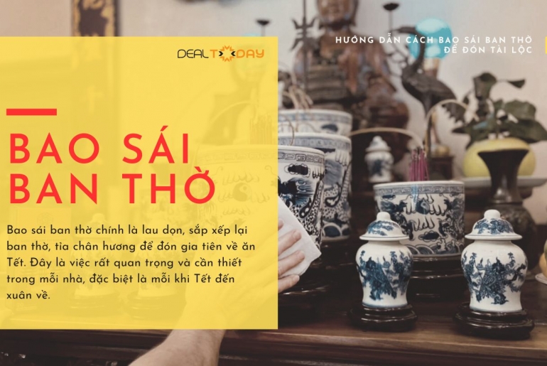 Hướng dẫn Bao sái ban thờ đón tài lộc, may mắn 2024