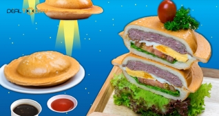 E-Coupon mua 02 burger tặng 01 cafe tại Bready Bánh Mì Tươi - Burger Đĩa Bay