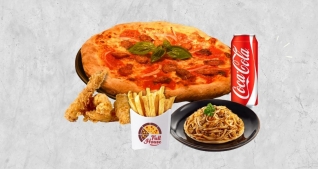 Combo pizza M kèm cánh gà và mỳ Spaghetti tại Full House Pizza