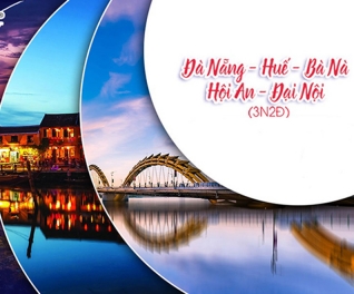 Tour Đà Nẵng - Huế - Hội An 3N2Đ - gồm vé máy bay - nghỉ dưỡng 3sao
