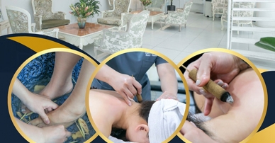 Massage body đả thông kinh lạc kết hợp với xông ngải tại Etoile De Seoul