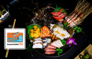 Thẻ quà tặng trị giá 100k áp dụng tại Grand Sushi KO