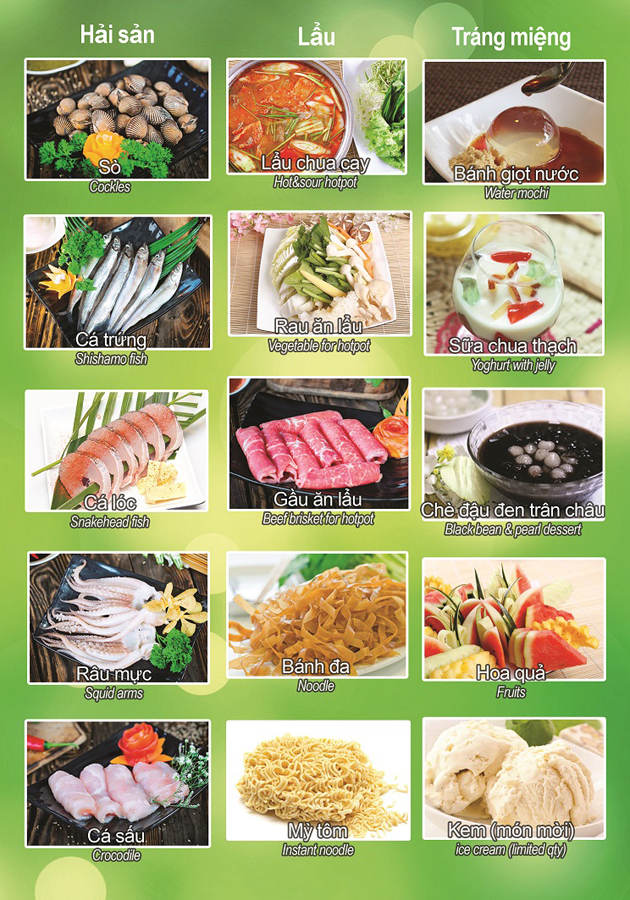 Buffet Lẩu Nướng đẳng cấp menu VIP tại Nhà hàng Habit BBQ