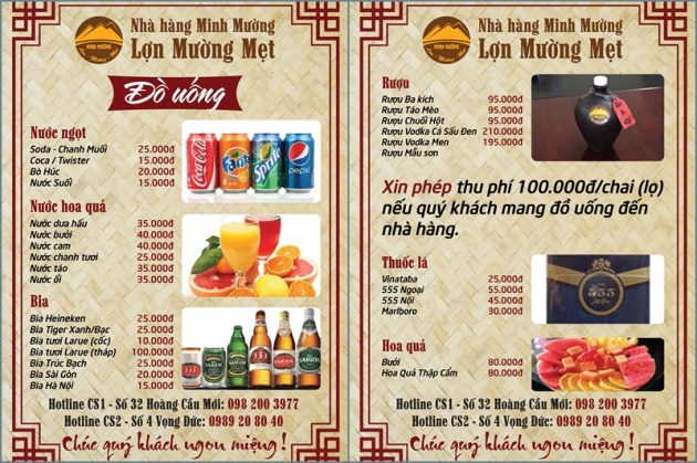 Nhậu tới bến với menu Lợn Mường Mẹt tại Nhà hàng Minh Mường - Áp dụng 02 cơ sở