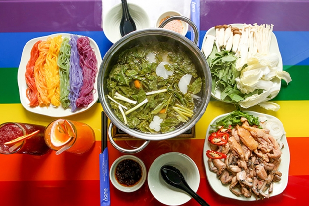 Combo Lẩu Cầu Vồng Cho 02-03 Người, Tặng 02 Ly Nước Bất Kỳ Tại Bún Cầu Vồng Ăn Sạch - Uống Khỏe